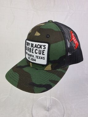 Terry Blacks Barbecue Camouflage Trucker Hat Cap Snap Back Fort Worth TX NWT